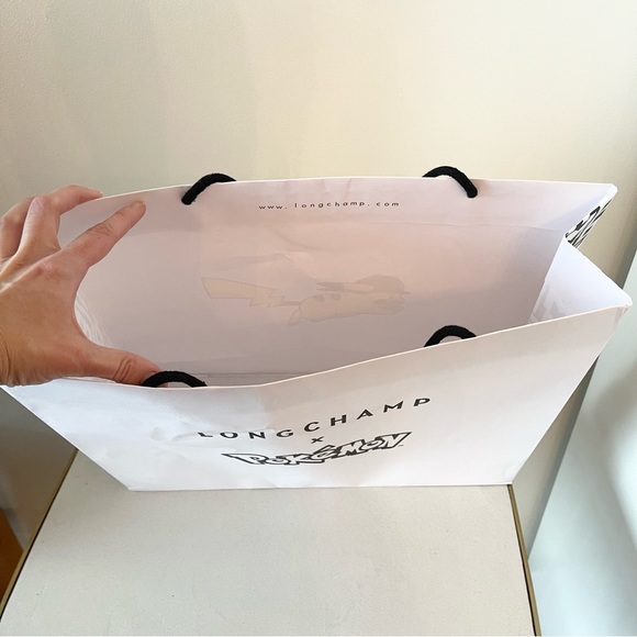 Authentic Large Longchamp Pokémon Pikachu Paper shopping Bag for purse - Picture 5 of 6